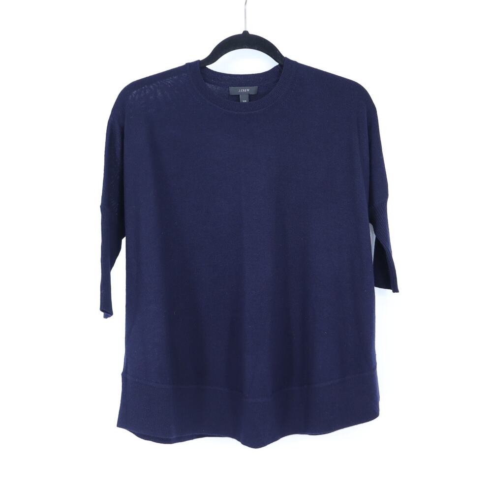 J. Crew Merino Wool Swing Pullover Sweater Navy Oversized Women's XXS